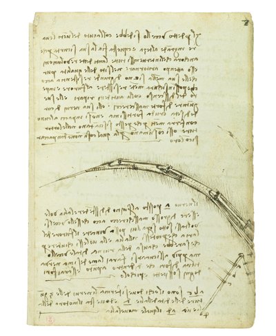 Códice sobre el vuelo de los pájaros, Folio 7 recto de Leonardo da Vinci